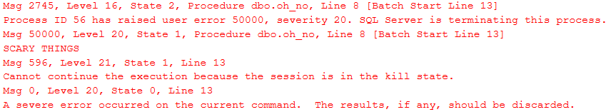 A SQL Server Error Message